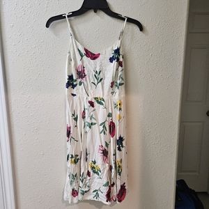 Old Navy Dress White Floral Small Petite  Flowy Spaghetti Strap Mini Dress